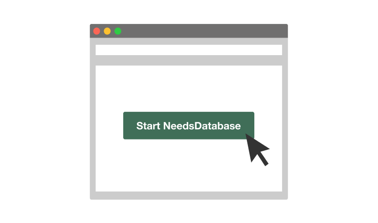 Step 1: Click the Start NeedsDatabase button to begin